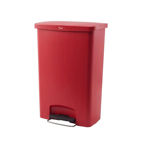 Trust Commercial  1309 R Polypropylene Pedal Bin 90 Litres, Red