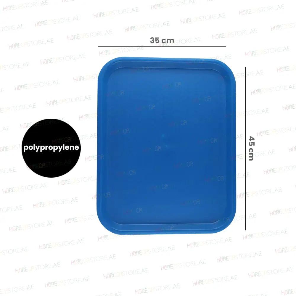 Vague Rectangle Polypropylene Fast Food Tray 45X35cm Blue   6/Case   HorecaStore