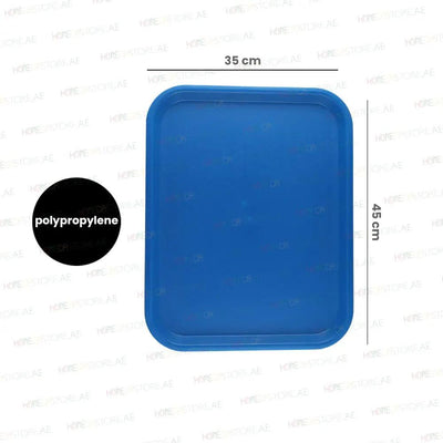 Vague Rectangle Polypropylene Fast Food Tray 45X35cm Blue   6/Case   HorecaStore