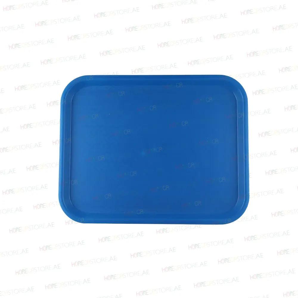 Vague Rectangle Polypropylene Fast Food Tray 45X35cm Blue   6/Case   HorecaStore