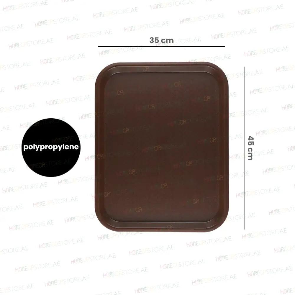 Vague Rectangle Polypropylene Fast Food Tray 45X35cm Brown   6/Case   HorecaStore