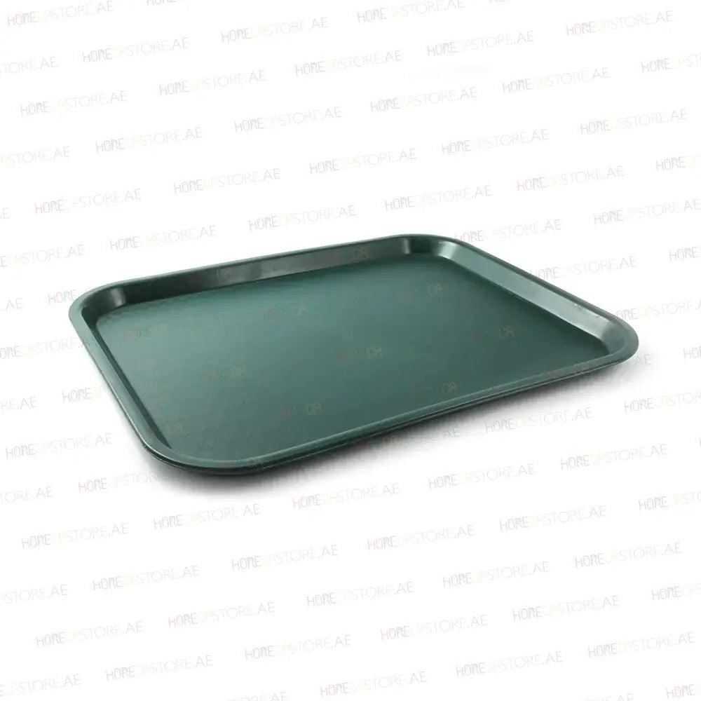 Vague Rectangle Polypropylene Fast Food Tray 45X35cm Green   6/Case   HorecaStore