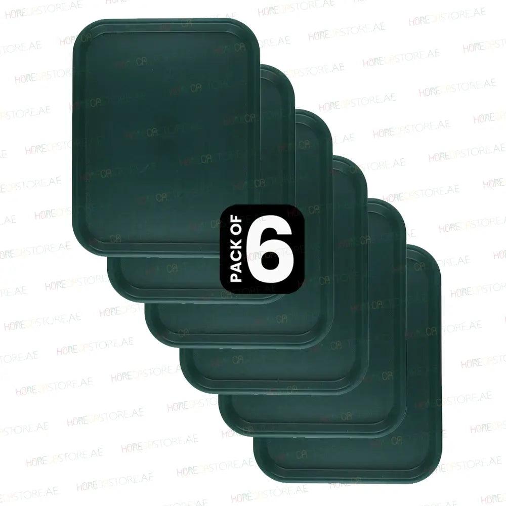 Vague Rectangle Polypropylene Fast Food Tray 45X35cm Green   6/Case   HorecaStore