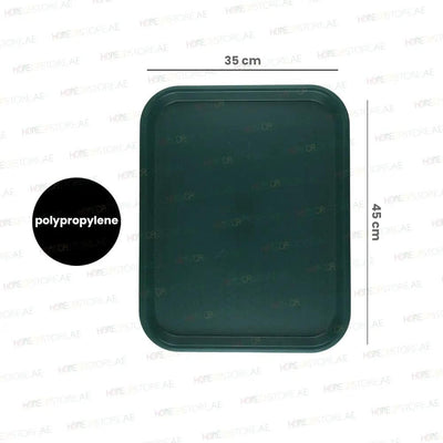 Vague Rectangle Polypropylene Fast Food Tray 45X35cm Green   6/Case   HorecaStore