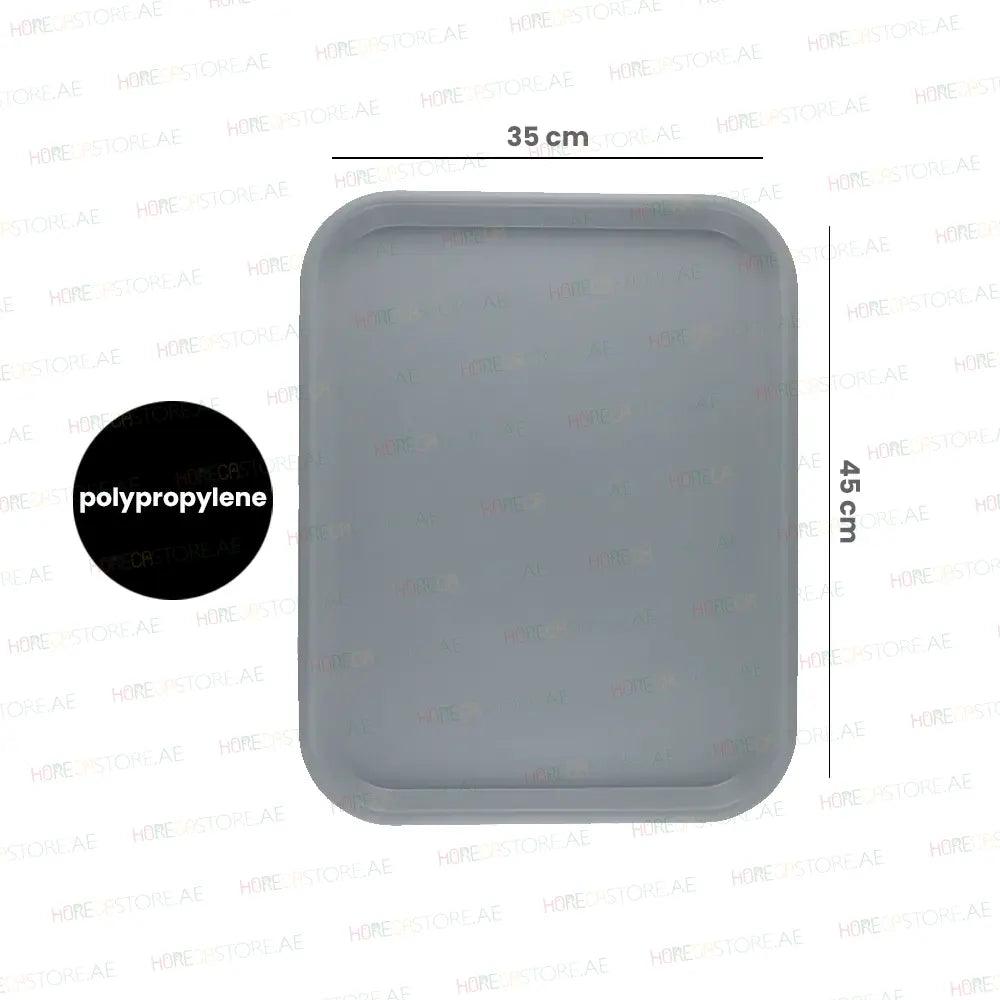 Vague Rectangle Polypropylene Fast Food Tray 45X35cm Grey   6/Case   HorecaStore