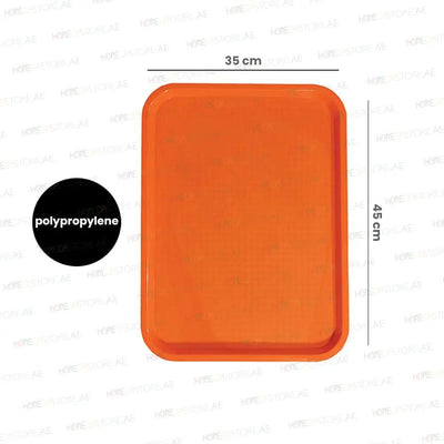 Vague Rectangle Polypropylene Fast Food Tray 45X35cm Orange   6/Case   HorecaStore