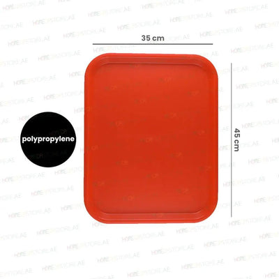 Vague Rectangle Polypropylene Fast Food Tray 45X35cm Red   6/Case   HorecaStore