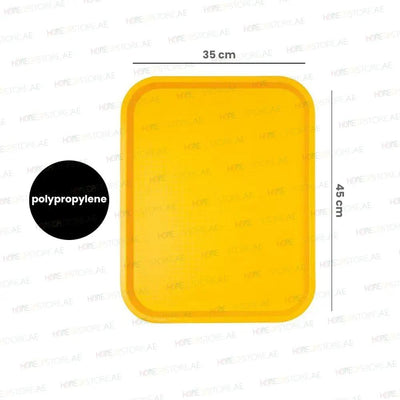 Vague Rectangle Polypropylene Fast Food Tray 45X35cm Yellow   6/Case   HorecaStore