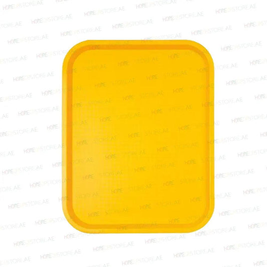 Vague Rectangle Polypropylene Fast Food Tray 45X35cm Yellow   6/Case   HorecaStore