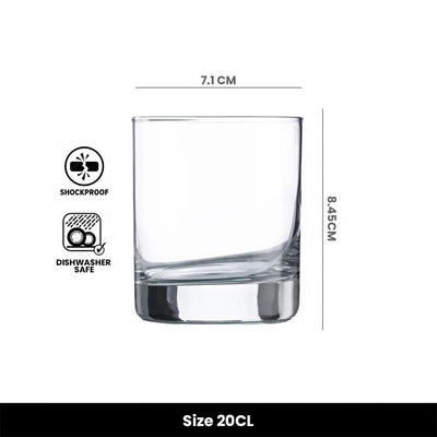 Vicrila Aiala Short Tumbler Glass, 20 cl, Pack of 12 - HorecaStore