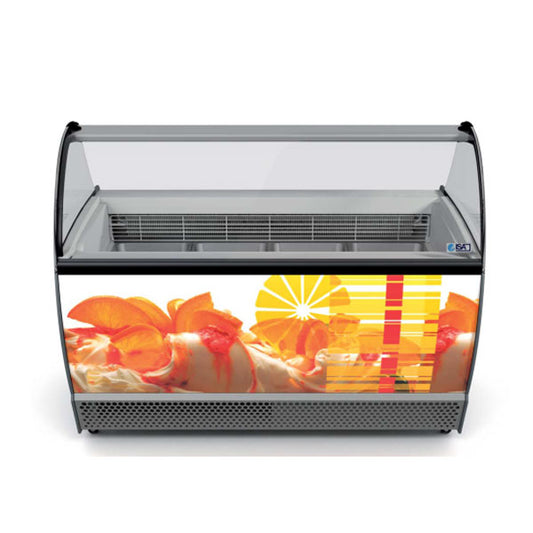 THS Ice cream display chiller Flat Glass, 7 Liters, 165x91x138 cm