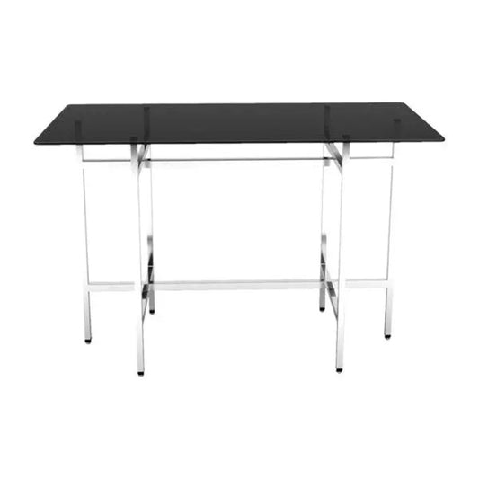 VM75 Rectangle Foldable Buffet Stand L 180 x W 70 x H 75 cm, Stainless Steel Folding Frames And Detachable 10mm Tempered Glass Top