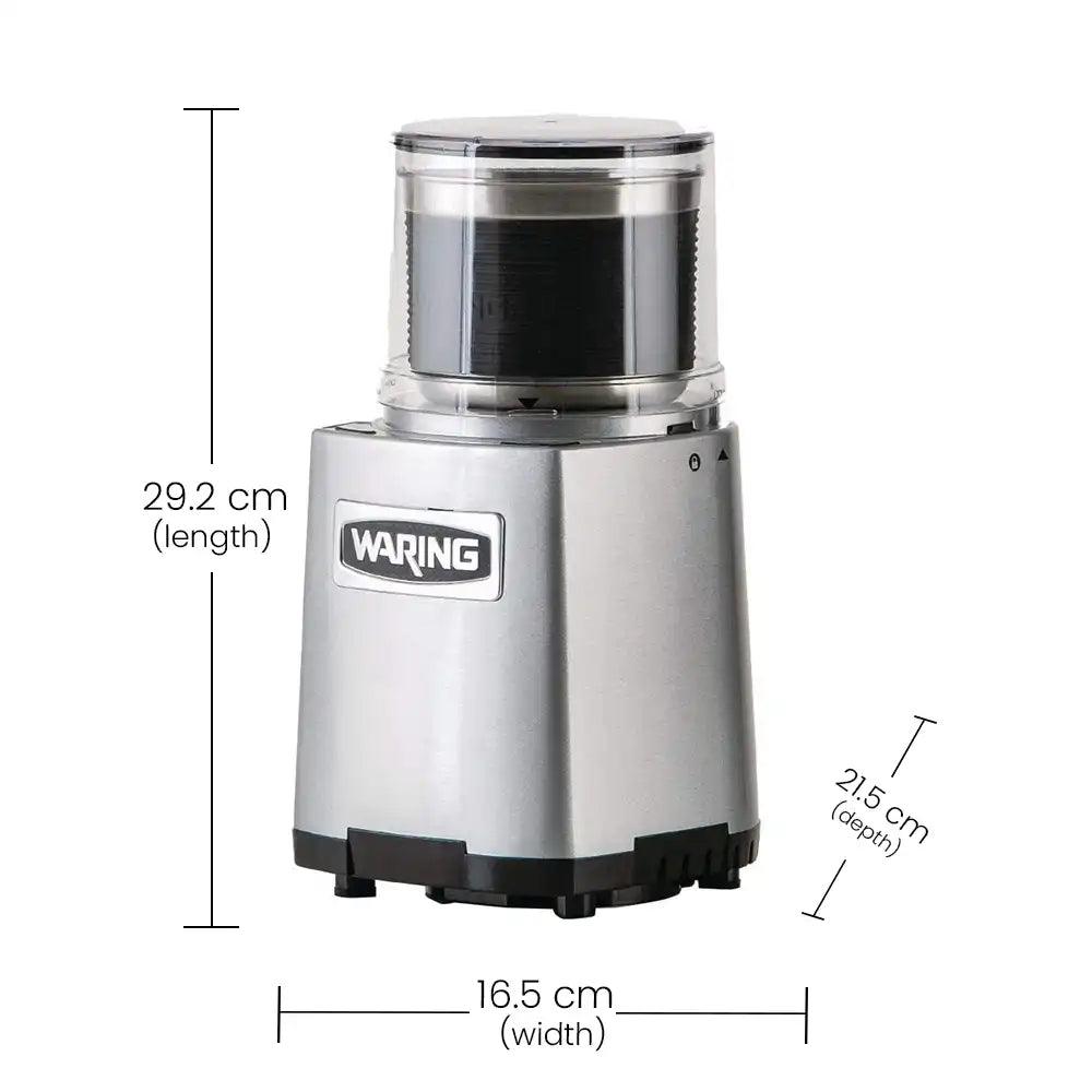 Waring Commercial Stainless Steel Electric 750W 3 Cut Heavy Duty/ Dry Power Grinder Commercial Grade With 3 Cups Capacity Bowl and Lid, W22 X H29 cm - HorecaStore