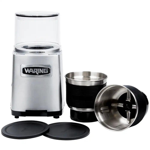 Waring Commercial Stainless Steel Electric 750W 3 Cut Heavy Duty/ Dry Power Grinder Commercial Grade With 3 Cups Capacity Bowl and Lid, W22 X H29 cm