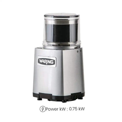 Waring Commercial Stainless Steel Electric 750W 3 Cut Heavy Duty/ Dry Power Grinder Commercial Grade With 3 Cups Capacity Bowl and Lid, W22 X H29 cm - HorecaStore