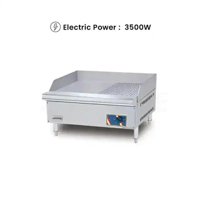 Berjaya EG3500HR-17 Electric 3500W Table Top Griddle Half Ribbed Station 1-Phase, 60 X 79 X 45.5 cm - HorecaStore