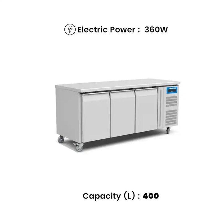 inofrigo gn3100tn ventilated salad counter chiller open top for gn pans glass roof stainless steel construction 179 5 x 70 x 85 cm 464 liters