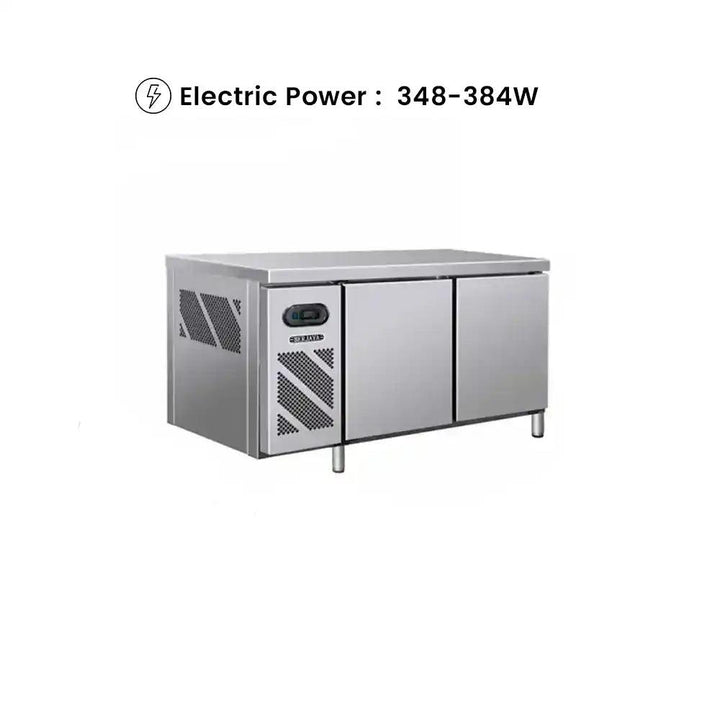 Berjaya BS2DC5/Z Electric Double Door Under Counter Chiller 366L, Power 348-384W, 150 × 76 × 84 cm - HorecaStore