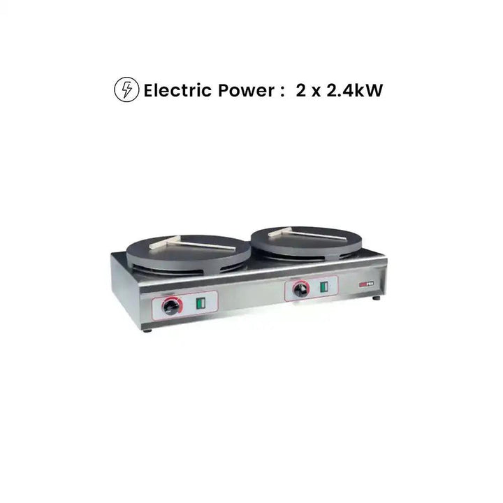 RM Gastro CRE235 Three Phase Double Electric Crepe Machine, Power 2 x 2.4 kW, 70 x 38 x 19 cm   HorecaStore