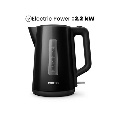 Philips Series 3000 Black Electric Kettle, 1.7 L, 2.2 kW