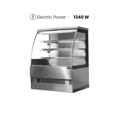 Tecnodom EVO 120VCG PVC Coated Ventilated Pastry Counter with Sliding Doors 1340 W, 120 x 77 x 140 cm - HorecaStore