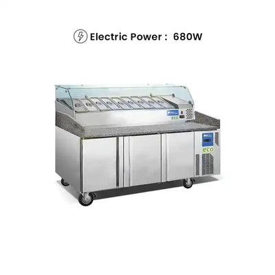 Lava Inox BG15 L2PZ+VXR1500 395 Pizza Refrigerated Counter, 400 L Capacity, Power 680 W, 151 x 80 x 82 cm   HorecaStore