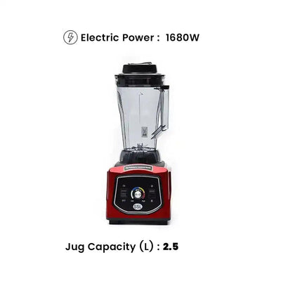 THS 980Red ABS Electric 1680W Blender With Mechanical Control Jar 2.5 L - HorecaStore