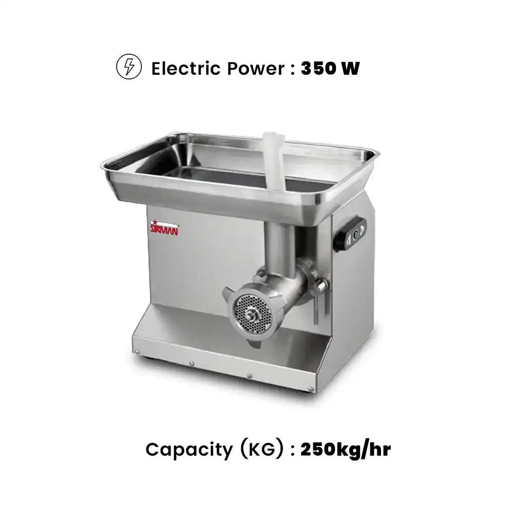 Sirman TC22 Commercial Electric Meat Mincer 300 kg/hr 1100 W / 1.5 hp, 52.6 x 50 x 44 cm   HorecaStore