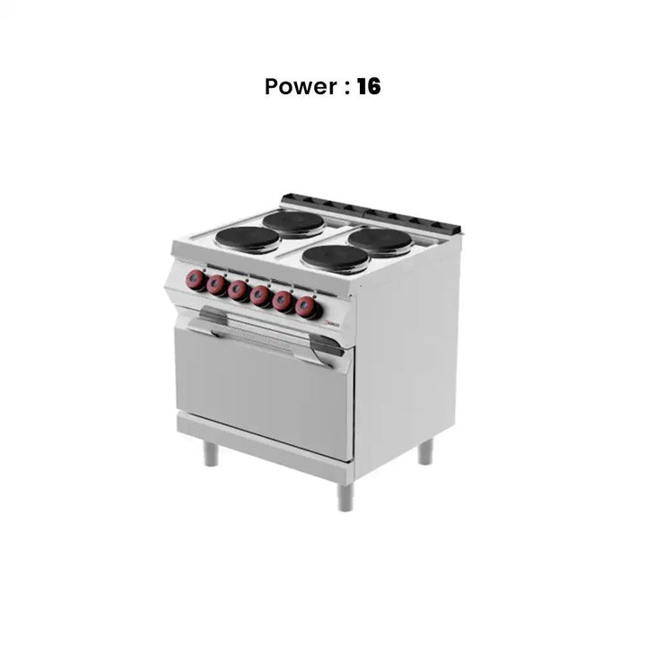 Desco PEE72M00 Electric Range 4 Round Plates with Electric Oven 6 Switch 16 kW   HorecaStore