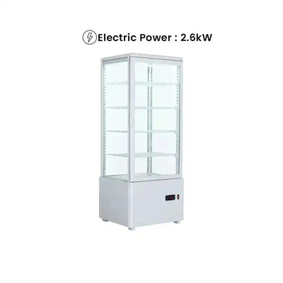 THS XC-98L Electric 4 Side Glass Refrigerating Showcase 98 L, Power 2.6 KW - HorecaStore