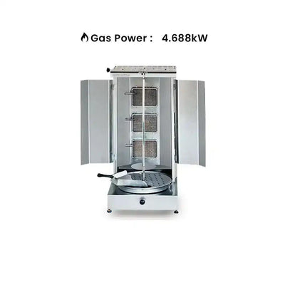 Berjaya KM3B Gas 3 Burners Cap Kabab And Shawerma Griller 20-30 KG Capacity, Power 4.688 KW - HorecaStore