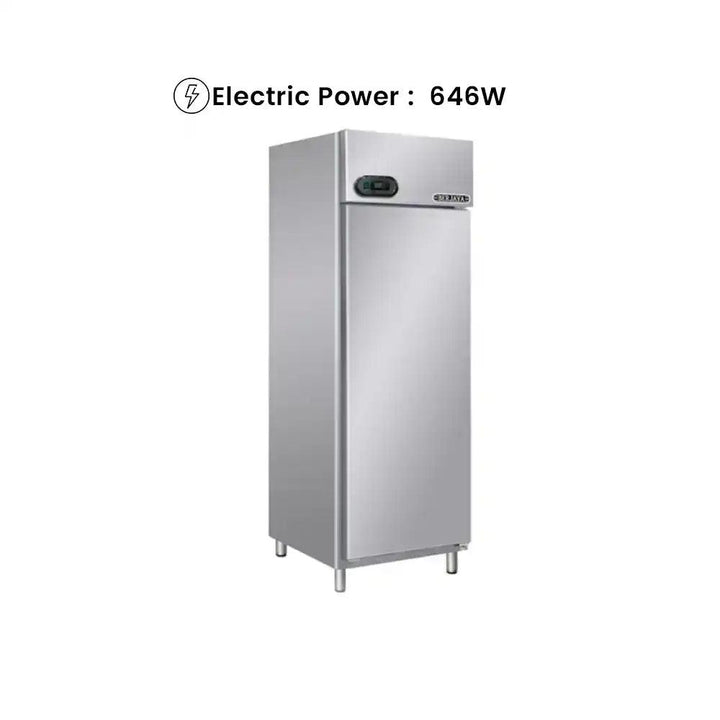 Berjaya BS1FDUC/Z/GN Electric Upright Single Magnetic Door Chiller 650 L, Power 646W, 68 X 84 X 206 cm - HorecaStore