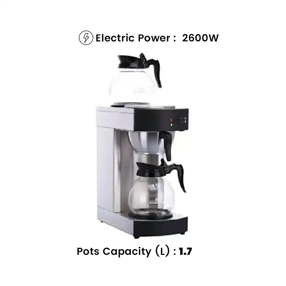 THS HCB-A Electric 2600W Coffee Machine With 2 Glass Pots 1.7 liter - HorecaStore