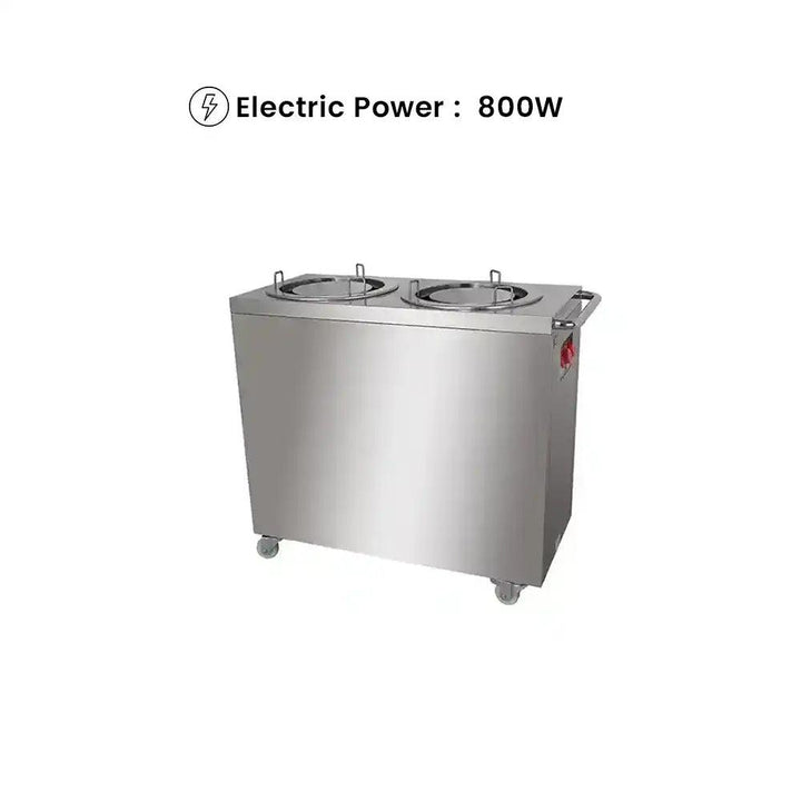 THS B005-2 Electric 800W Double Plate Warming Cart, 103 X 48 X 90 cm - HorecaStore