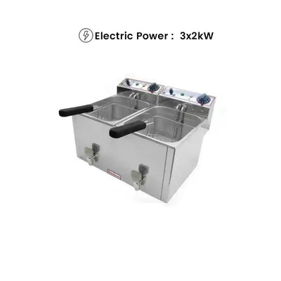 Beckers FR 10+10LT Electric Double Deep Fryer 10+10 L, Power 2 X 3 kW - HorecaStore