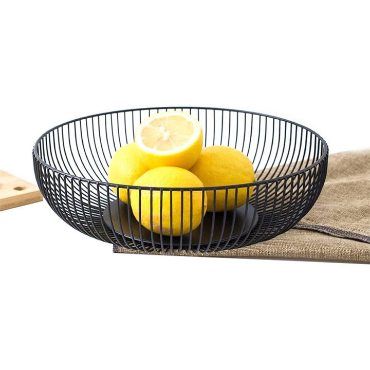 Wire Metal Bread or Fruit Basket, L 26 x W 26 x H 10cm, Color Black - HorecaStore