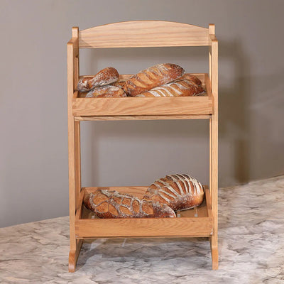 Wundermaxx Bakery Display 2 Tier, Oak Wood, L 43 x W 40 x H 70 cm