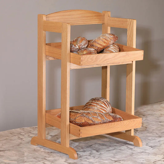 Wundermaxx Bakery Display 2 Tier, Oak Wood, L 43 x W 40 x H 70 cm