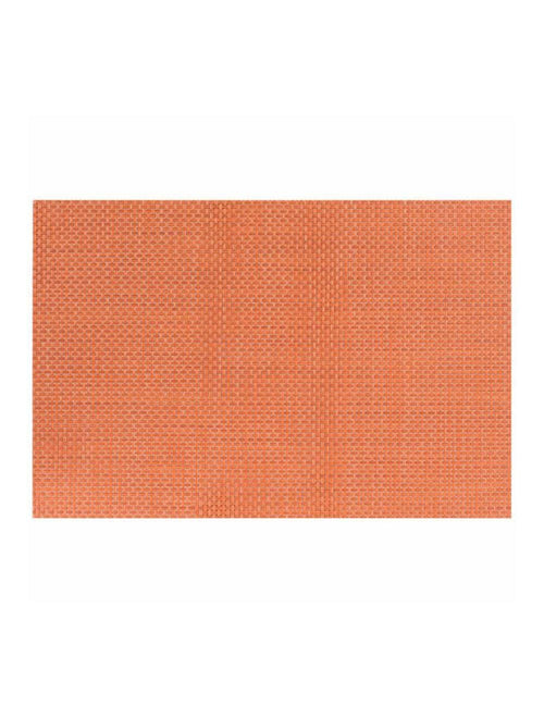 Stain Resistant Washable Placemat 45x30cm, Durable Non-Slip Heat Resistant PVC Table Mats Placemat for Dining Table,  Color Orange, Pack of 6