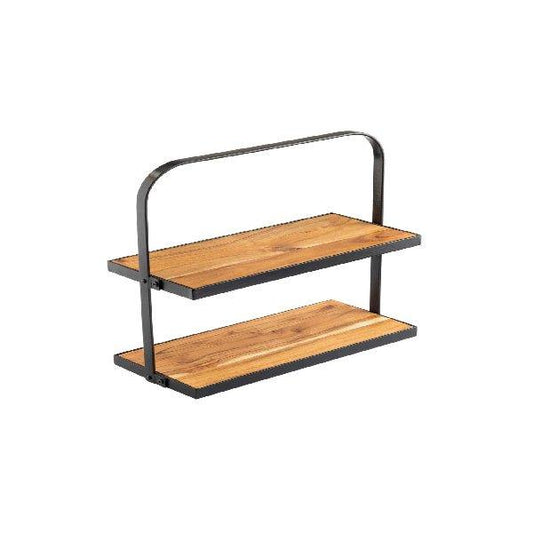 Tablecraft 10718 Two Tier Rectangular Acacia Wood Display Stand L 45 cm - thehorecastore