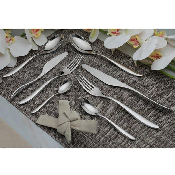 Furtino Wave 18/10 Stainless Steel Dessert Fork 4 mm, Length 19 cm, Pack of 12 - thehorecastore