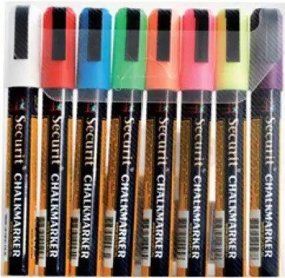 Securit SMA510-V8 Chalkmarkers, Wallet, Color White, Set of 8 - thehorecastore